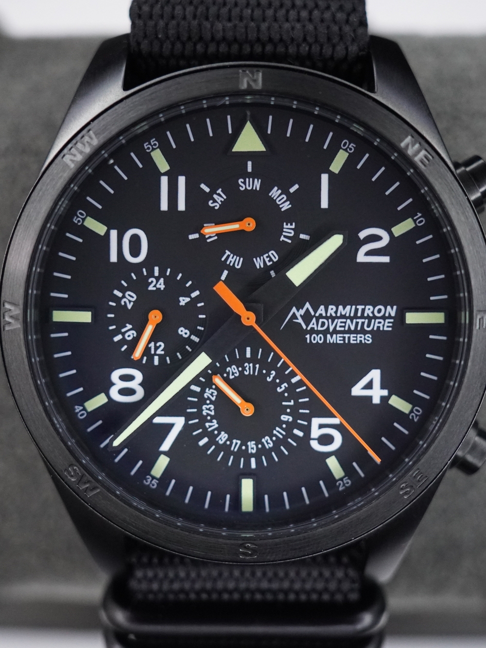 Armitron Adventure AD1004TI Quartz Multifunction Black Men's Watch 44mm 100M